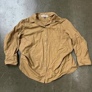 Free People Tan Button Up Size XS Collared Shirt